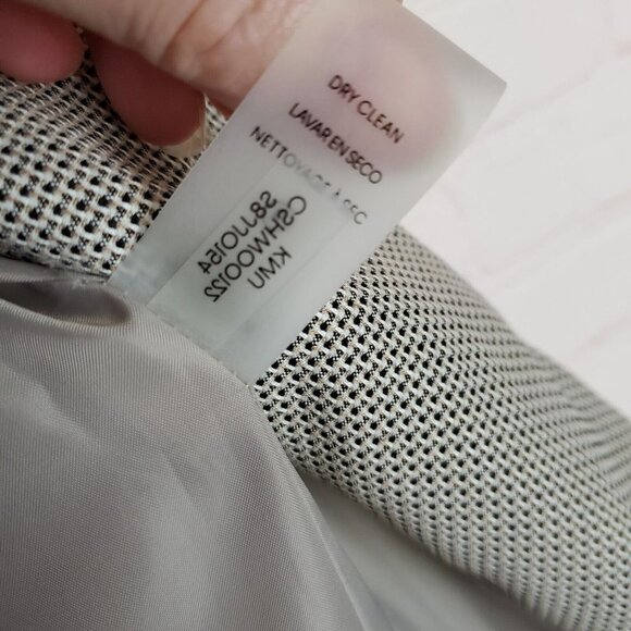 NEW Calvin Klein Womens Textured One-Button Blazer Jacket Sz 12 Neutral Tan Blk - Picture 13 of 16